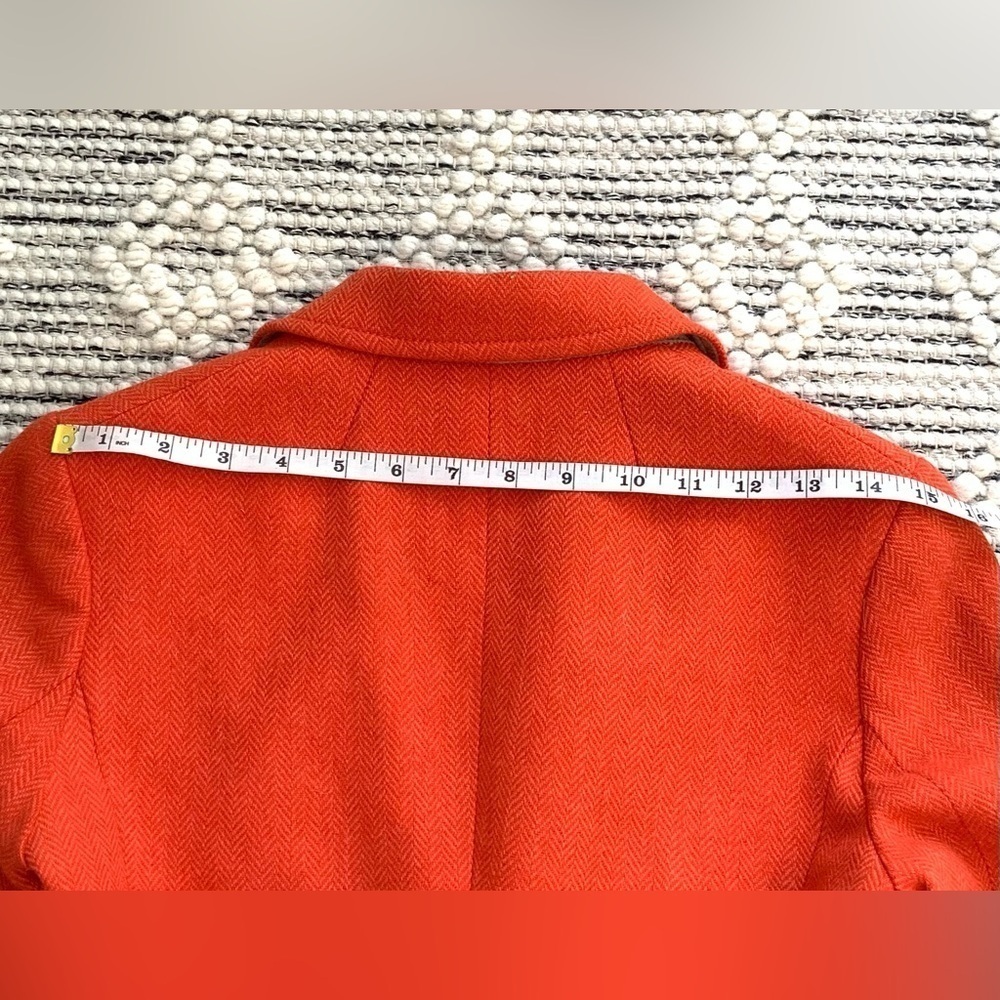 J Crew  Orange Wool Herringbone Tweed Jacket - Picture 10 of 10